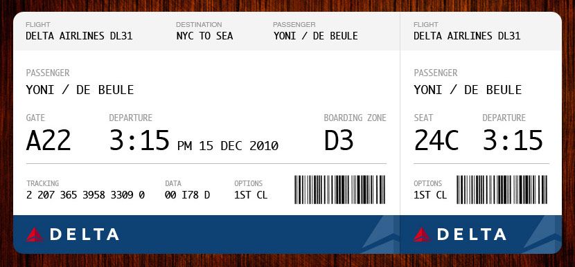 Delta Boarding pass